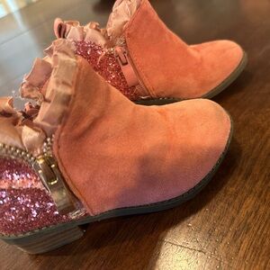 Pink Glitter Kids Boots